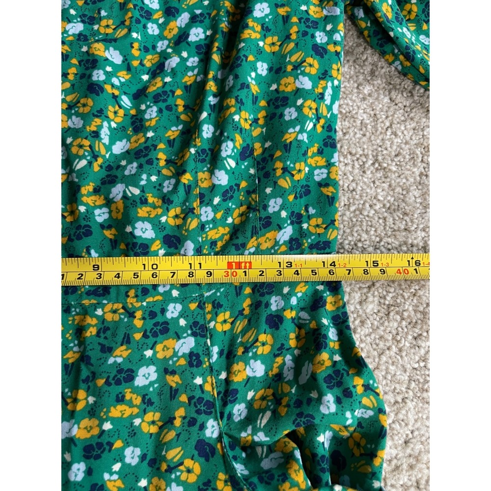 Talbots Ditsy Floral Midi Shirt Dress Long Sleeve Belted Pockets 12 Cottage - Picture 12 of 12